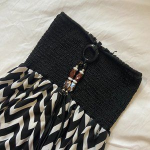 Black and White Strapless Tube Dress